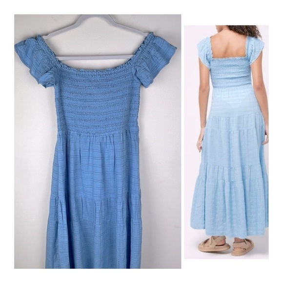 L*Space | Romantic Cottagecore Boho Lucia Midi / Maxi Smocked Tiered Dress | XL - Picture 3 of 8
